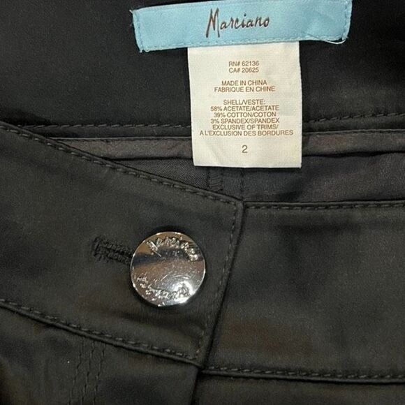 Marciano by Guess Black Silky Cropped and Cuffed Dress Pants Size 2 - Picture 4 of 4